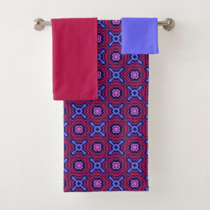 Motif géométrique arabesque en rose vibrant