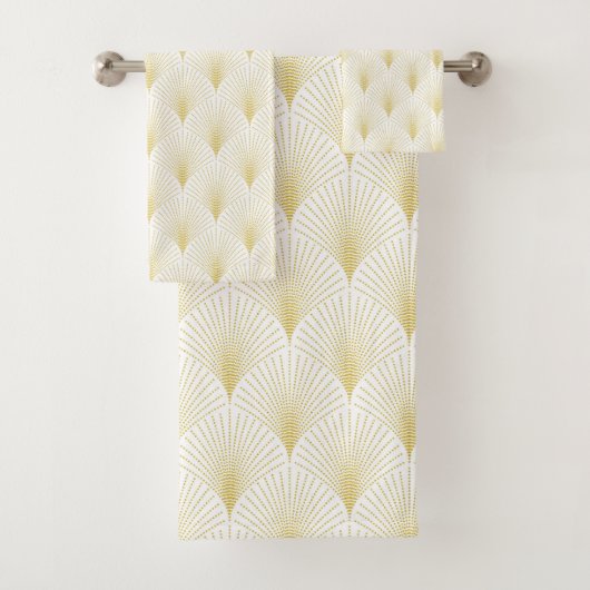 Motif Géométrique Art Déco En Or & Blanc (En situation)