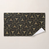 Motif géométrique Art Déco or noir rétro (Serviette à main)