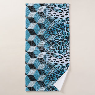 Motif géométrique avec peau de léopard, patte de l