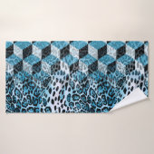 Motif géométrique avec peau de léopard, patte de l (Serviette de bain)