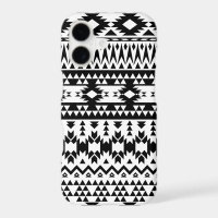 Motif géométrique Aztec noir et blanc