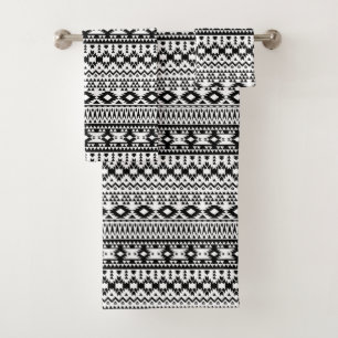 Motif géométrique Aztec noir et blanc