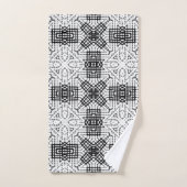 Motif géométrique blanc et noir (Serviette à main)