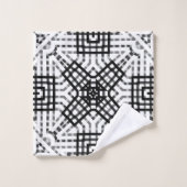 Motif géométrique blanc et noir (Gant de toilette)