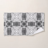 Motif géométrique blanc et noir (Serviette à main)