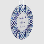 Motif géométrique bleu et blanc personnalisable (devant)