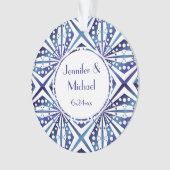 Motif géométrique bleu et blanc personnalisable (devant)