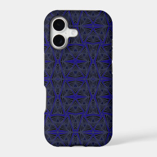 Motif géométrique bleu et noir.
