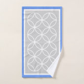 Motif géométrique bleu gris et blanc (Serviette à main)
