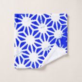 Motif géométrique bleu royal (Gant de toilette)