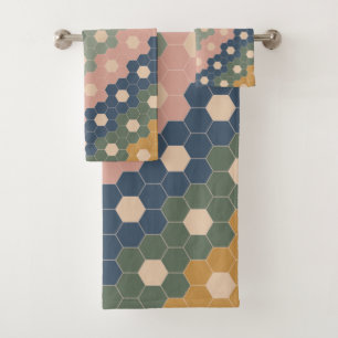 Motif géométrique Boho élégant Bleu vert Bleu