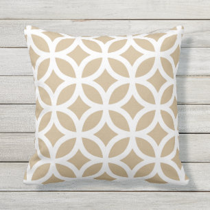 Motif géométrique Brown de sable Coussins extérieu