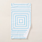 Motif géométrique Carré concentré bleu (Serviette à main)