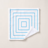 Motif géométrique Carré concentré bleu (Gant de toilette)