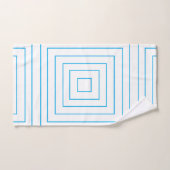 Motif géométrique Carré concentré bleu (Serviette à main)