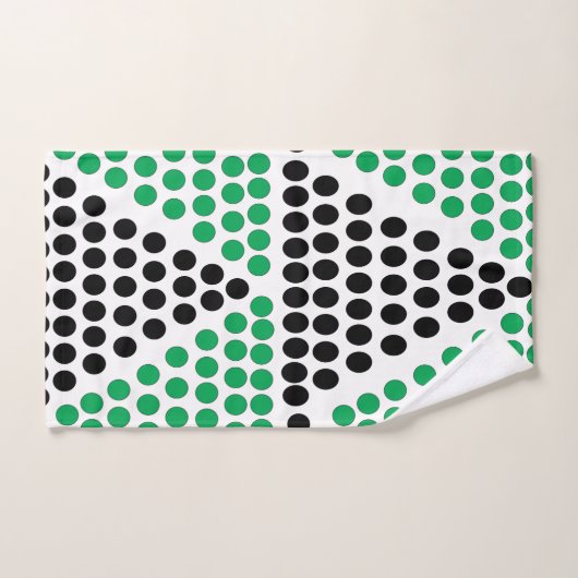 Motif géométrique circulaire du triangle vert noir (Serviette à main)
