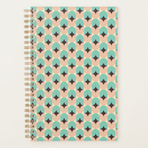Motif géométrique de formes sarcelle, beige et noi