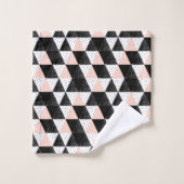 Motif géométrique de triangle tirée par la main (Gant de toilette)