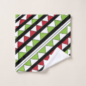 Motif géométrique de triangles à rayures diagonale (Gant de toilette)