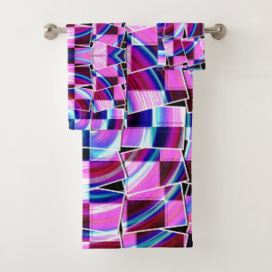 Motif géométrique des Carrés Abstraits rose pourpr
