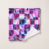 Motif géométrique des Carrés Abstraits rose pourpr (Gant de toilette)