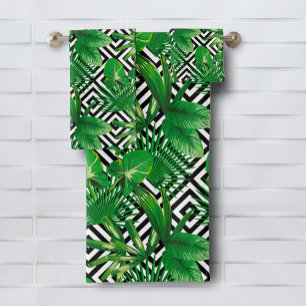 Motif géométrique des Feuilles verts tropicaux