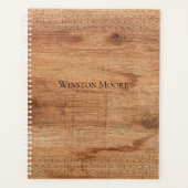 Motif géométrique en bois moderne Planificateur an (Devant)