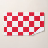 Motif géométrique en damier croate rouge (Serviette à main)