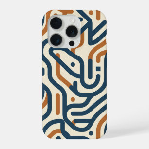Motif géométrique en labyrinthe orange brûlé de la