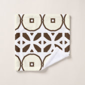 Motif géométrique en mosaïque blanche et Brown (Gant de toilette)