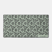 Motif géométrique en points verts sur sauge (Recto)