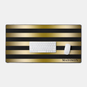 Motif géométrique Faux Gold & Black Stripes (Clavier et souris)