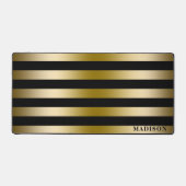 Motif géométrique Faux Gold & Black Stripes (Recto)