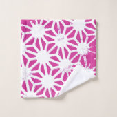 Motif géométrique Fuchsia (Gant de toilette)
