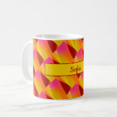 Motif géométrique fuchsia Mug (Devant gauche)