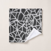 Motif géométrique Gras noir et blanc Spider Web (Gant de toilette)