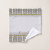 Motif Géométrique Gris Et Blanc (Gant de toilette)