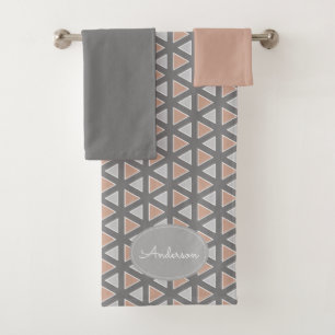 Motif géométrique gris et bronzage à la mode