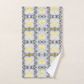 Motif géométrique gris jaune blanc Arabesque (Serviette à main)