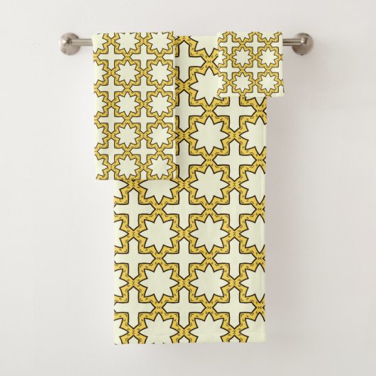 Motif géométrique jaune et marron  (En situation)