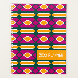 Motif géométrique Magenta, Emerald et Goldenrod