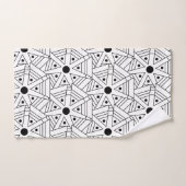 Motif géométrique Mandala noir et blanc (Serviette à main)