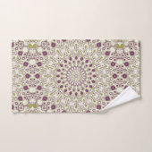 Motif géométrique mandala violet et olive (Serviette à main)
