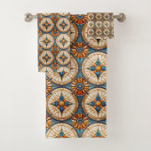 Motif géométrique Marocain Carrelage #2 Turquoise  (En situation)