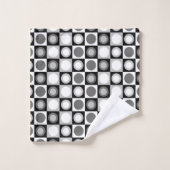 Motif géométrique MCM rétro noir blanc (Gant de toilette)