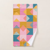 Motif géométrique mignon en rose Turquoise et jaun (Serviette à main)