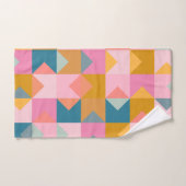 Motif géométrique mignon en rose Turquoise et jaun (Serviette à main)