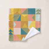 Motif géométrique moderne dans de jolies tons terr (Gant de toilette)