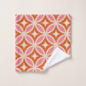 Motif géométrique moderne du milieu du siècle rose (Gant de toilette)